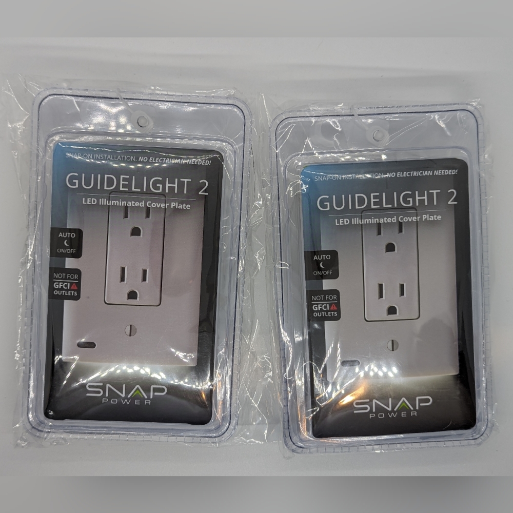 NIB Snap Power Guide lights 2 Decor Style Outlet Covers